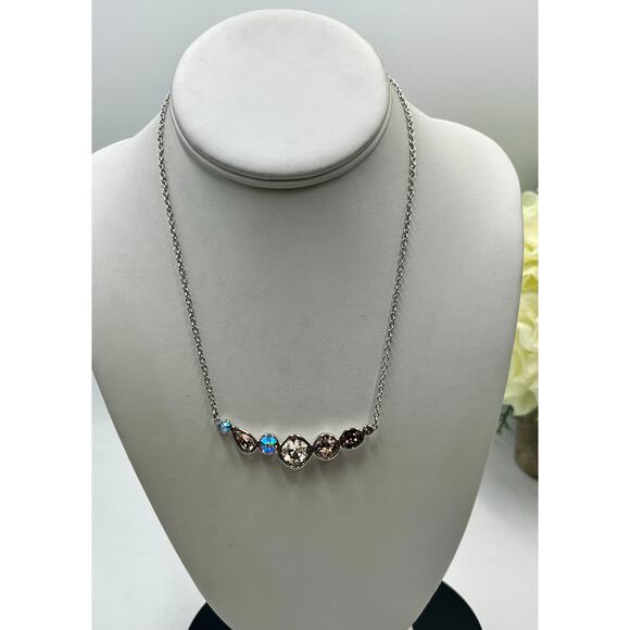Touchstone Swarovski Crystal Retired Line in The Sand Pink Tan Necklace 1471N - Picture 1 of 9